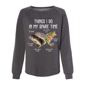 Thing I Do In My Spare Time Fishing Funny Womens California Wash Sweatshirt