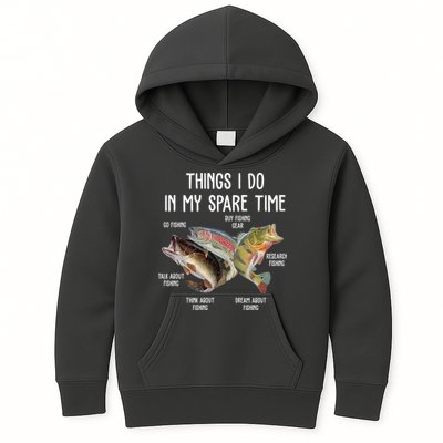 Thing I Do In My Spare Time Fishing Funny Kids Hoodie