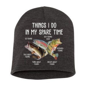 Thing I Do In My Spare Time Fishing Funny Short Acrylic Beanie