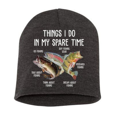 Thing I Do In My Spare Time Fishing Funny Short Acrylic Beanie