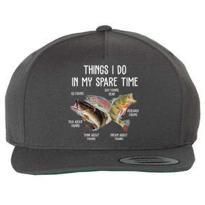 Thing I Do In My Spare Time Fishing Funny Wool Snapback Cap