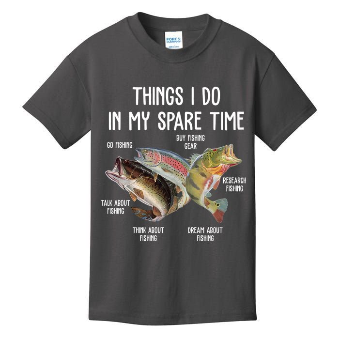 Thing I Do In My Spare Time Fishing Funny Kids T-Shirt