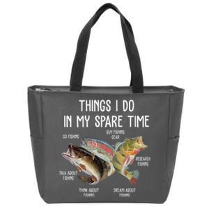 Thing I Do In My Spare Time Fishing Funny Zip Tote Bag