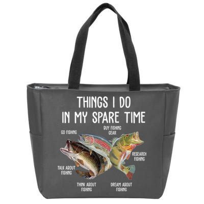 Thing I Do In My Spare Time Fishing Funny Zip Tote Bag