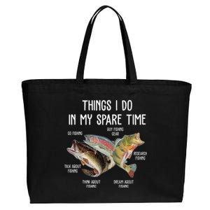 Thing I Do In My Spare Time Fishing Funny Cotton Canvas Jumbo Tote