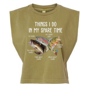 Thing I Do In My Spare Time Fishing Funny Garment-Dyed Women's Muscle Tee