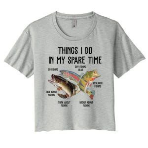 Thing I Do In My Spare Time Fishing Funny Women's Crop Top Tee