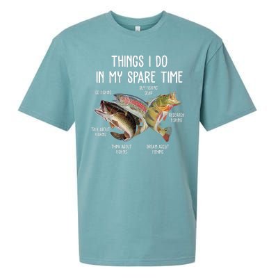 Thing I Do In My Spare Time Fishing Funny Sueded Cloud Jersey T-Shirt