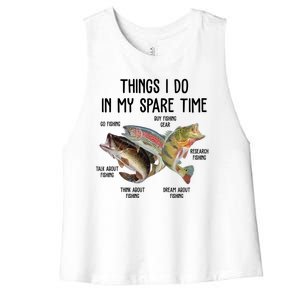 Thing I Do In My Spare Time Fishing Funny Women's Racerback Cropped Tank