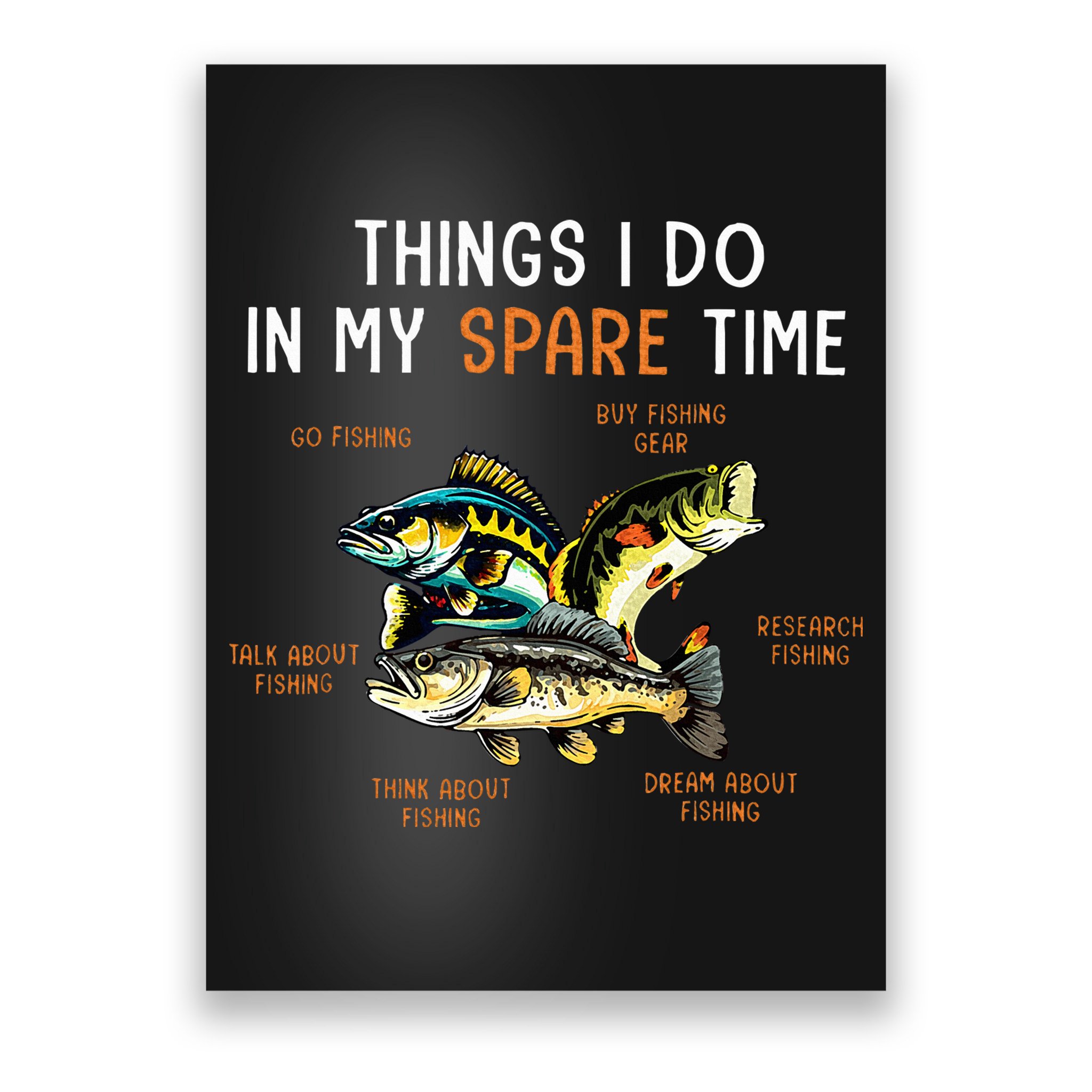 Things I Do In My Spare Time Funny Fishing Things Poster