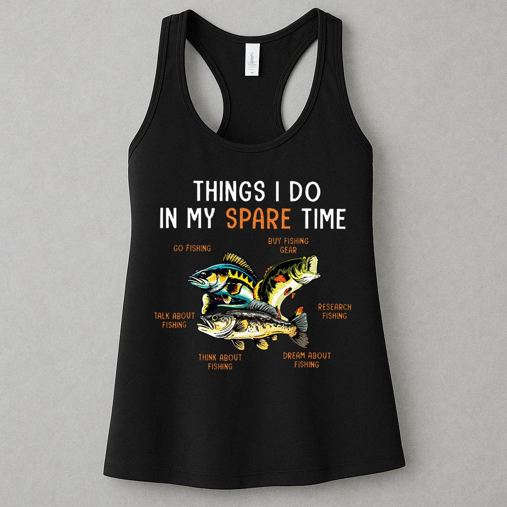 Things I Do In My Spare Time Funny Fishing Things Womens Tank Top