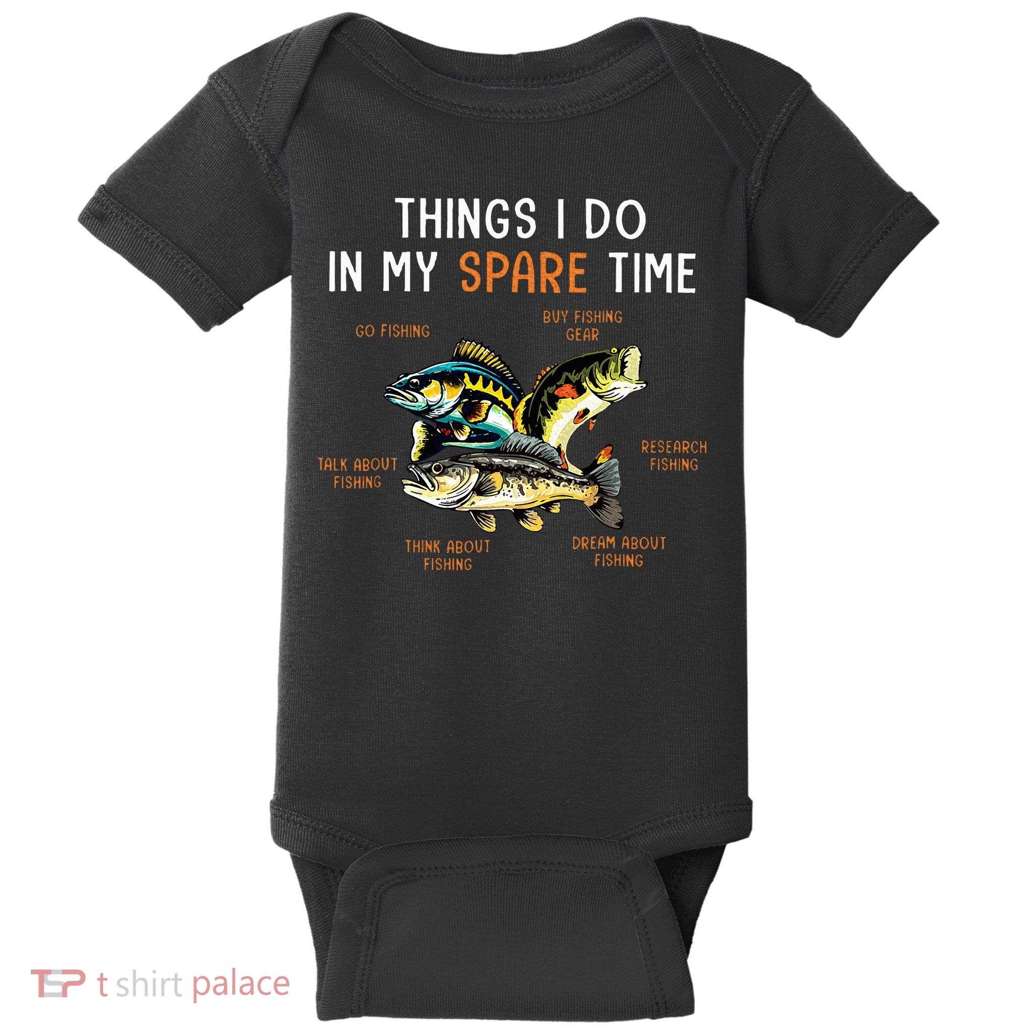 Things I Do In My Spare Time Funny Fishing Things Baby Bodysuit