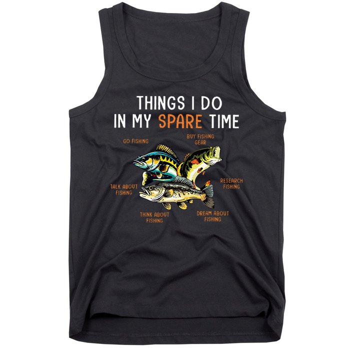 Things I Do In My Spare Time Funny Fishing Things Tank Top