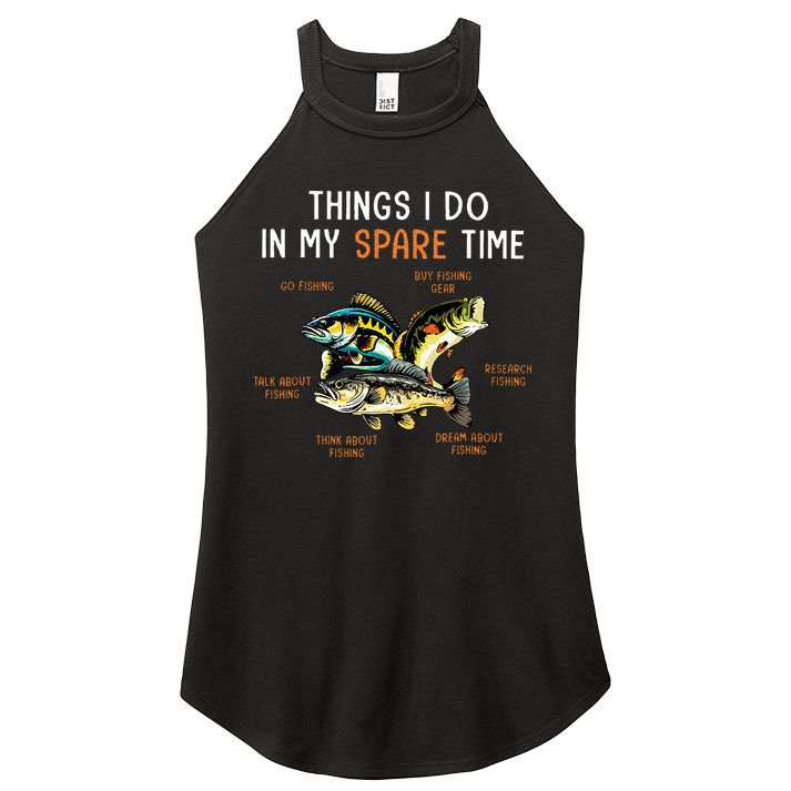 Things I Do In My Spare Time Funny Fishing Things Women's Perfect Tri Rocker Tank