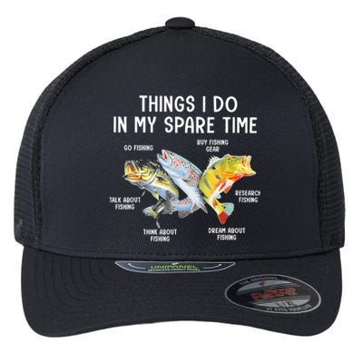 Things I Do In My Spare Time Funny Fishing Flexfit Unipanel Trucker Cap