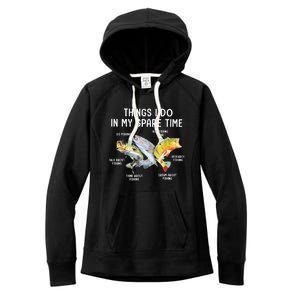 Things I Do In My Spare Time Funny Fishing Women's Fleece Hoodie