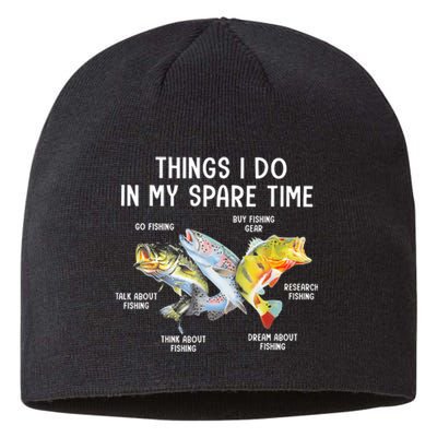 Things I Do In My Spare Time Funny Fishing Sustainable Beanie