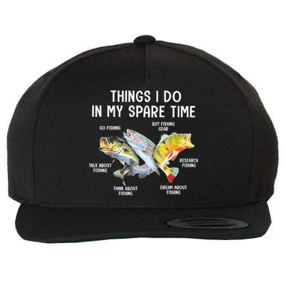 Things I Do In My Spare Time Funny Fishing Wool Snapback Cap