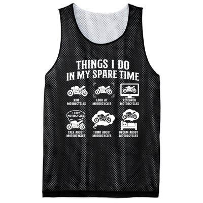 Things I Do In My Spare Time Biker Motorcycle Rider Riding Mesh Reversible Basketball Jersey Tank