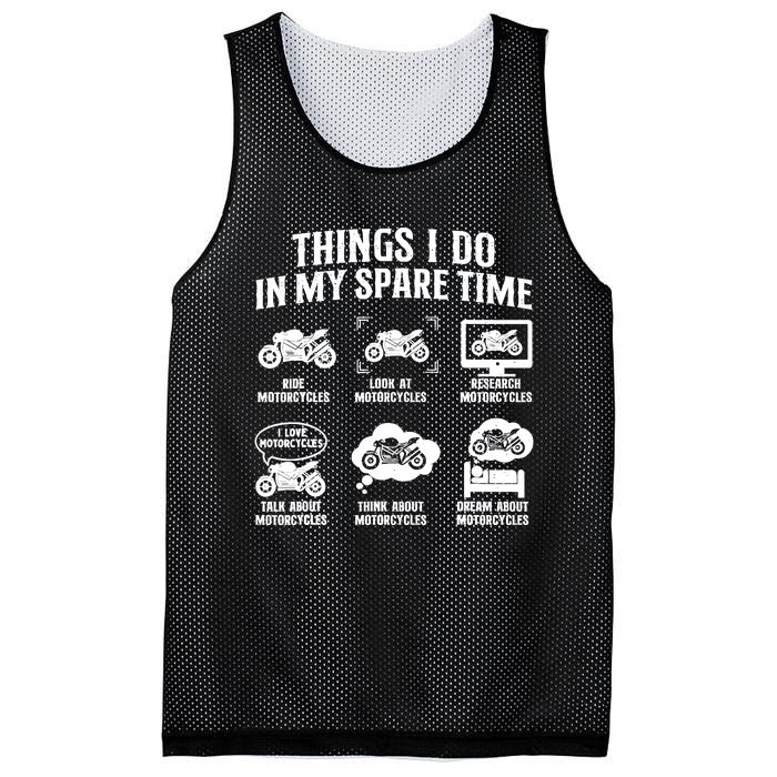 Things I Do In My Spare Time Biker Motorcycle Rider Riding Mesh Reversible Basketball Jersey Tank