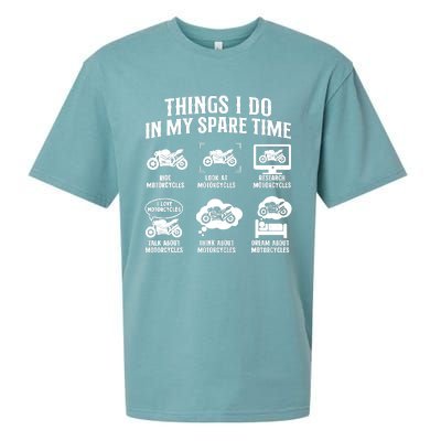 Things I Do In My Spare Time Biker Motorcycle Rider Riding Sueded Cloud Jersey T-Shirt