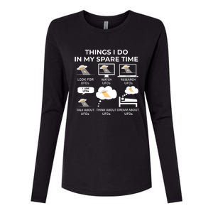 Things I Do In My Spare Time Ufos Womens Cotton Relaxed Long Sleeve T-Shirt