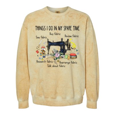 Things I Do In My Spare Time Funny Sewing Quilting Colorblast Crewneck Sweatshirt