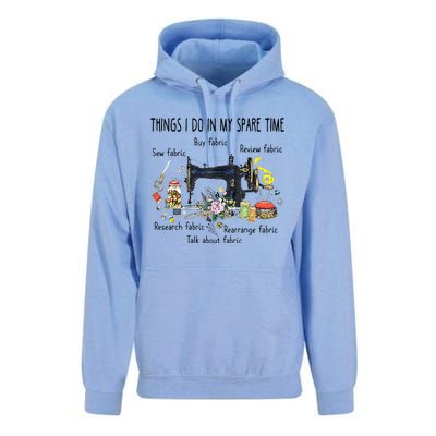 Things I Do In My Spare Time Funny Sewing Quilting Unisex Surf Hoodie