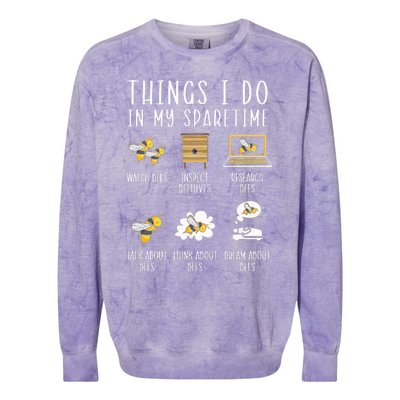 Things I Do In My Spare Time Beekeeper Beekeeping Apiarist Colorblast Crewneck Sweatshirt