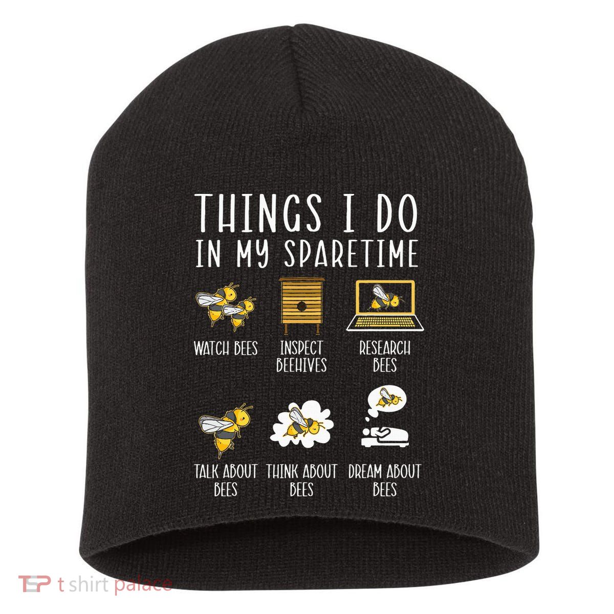 Things I Do In My Spare Time Beekeeper Beekeeping Apiarist Short Acrylic Beanie