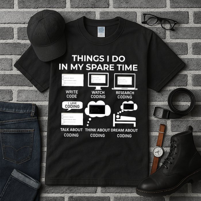 Things I Do In My Spare Time Coding Tall T-Shirt