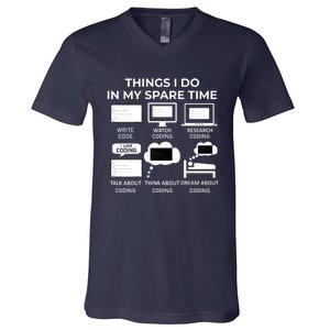 Things I Do In My Spare Time Coding V-Neck T-Shirt