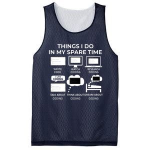 Things I Do In My Spare Time Coding Mesh Reversible Basketball Jersey Tank