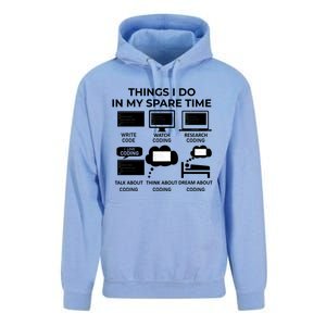 Things I Do In My Spare Time Coding Unisex Surf Hoodie