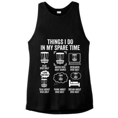 Things I Do In My Spare Time Disc Golf funny Gift Player Ladies PosiCharge Tri-Blend Wicking Tank