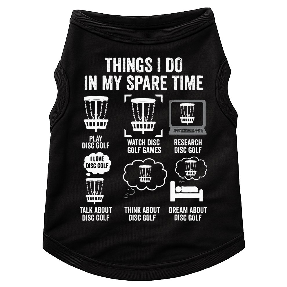 Things I Do In My Spare Time Disc Golf funny Gift Player Doggie Tank