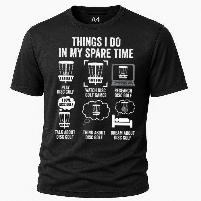 Things I Do In My Spare Time Disc Golf funny Gift Player Cooling Performance Crew T-Shirt