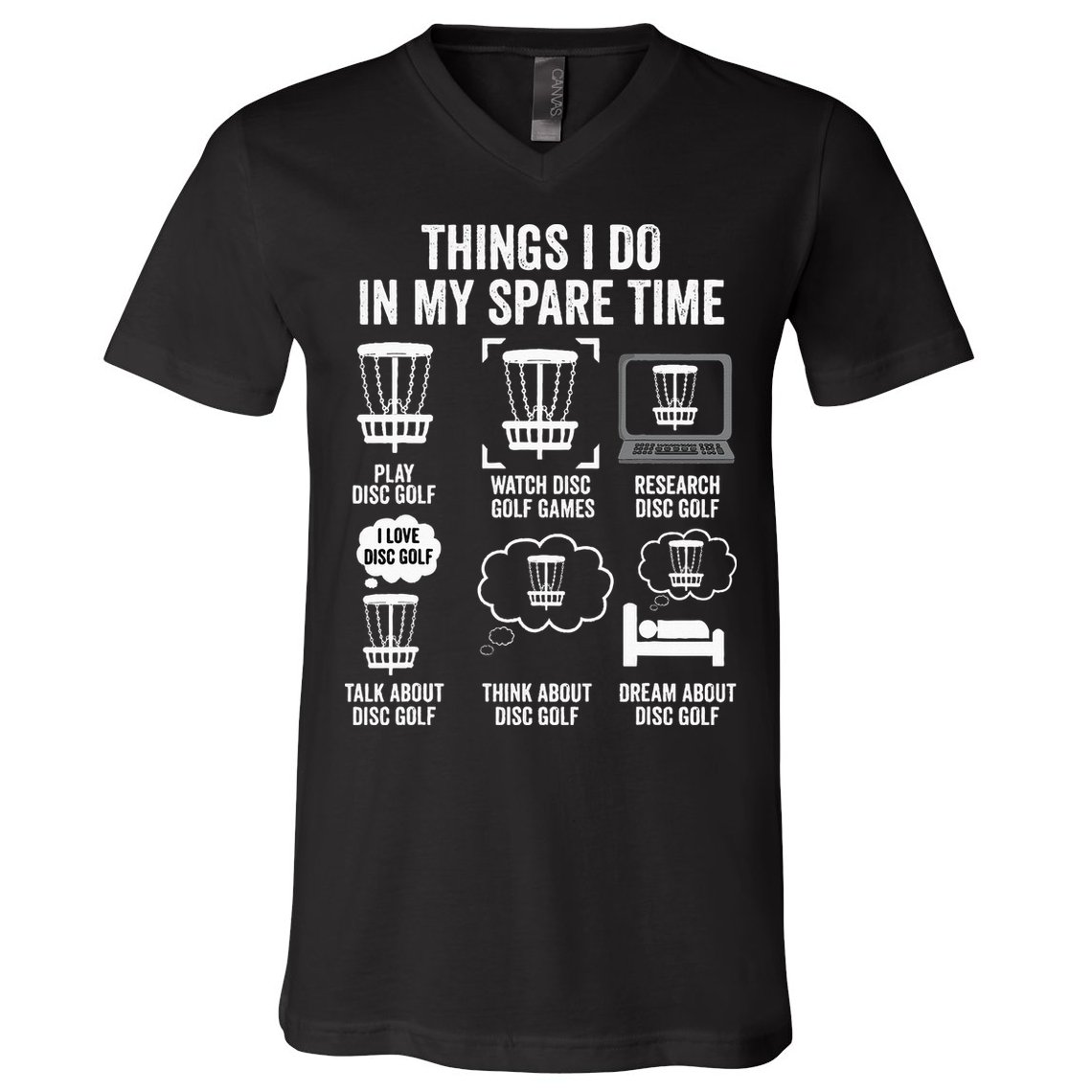 Things I Do In My Spare Time Disc Golf funny Gift Player V-Neck T-Shirt