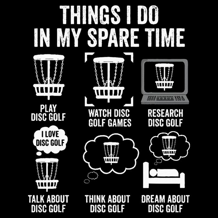 Things I Do In My Spare Time Disc Golf funny Gift Player Cropped Pullover Crew