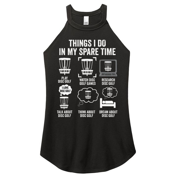Things I Do In My Spare Time Disc Golf funny Gift Player Women's Perfect Tri Rocker Tank