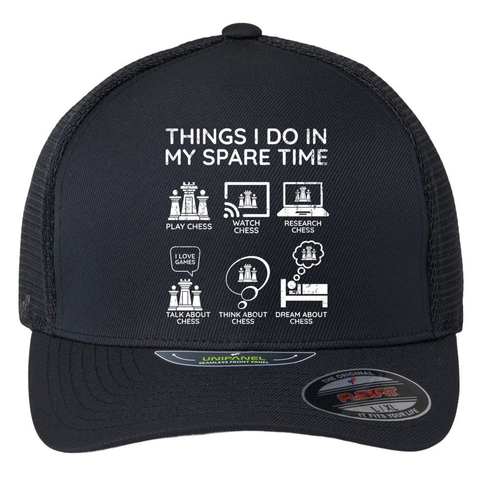 Things I Do In My Spare Time Chess Player Flexfit Unipanel Trucker Cap