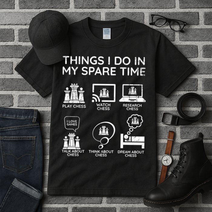 Things I Do In My Spare Time Chess Player Tall T-Shirt