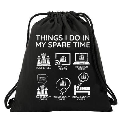 Things I Do In My Spare Time Chess Player Drawstring Bag