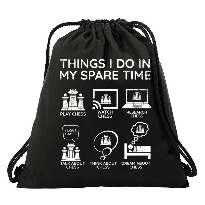 Things I Do In My Spare Time Chess Player Drawstring Bag