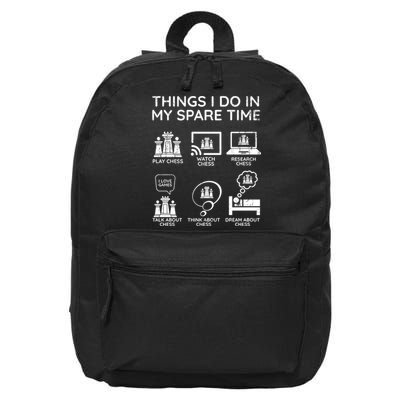 Things I Do In My Spare Time Chess Player 16 in Basic Backpack