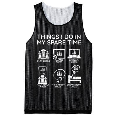 Things I Do In My Spare Time Chess Player Mesh Reversible Basketball Jersey Tank