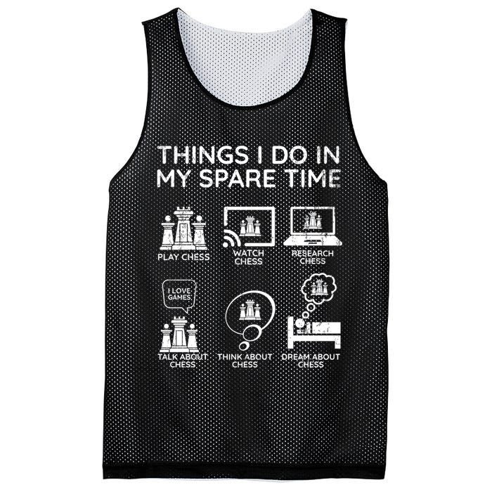 Things I Do In My Spare Time Chess Player Mesh Reversible Basketball Jersey Tank