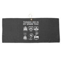 Things I Do In My Spare Time Chess Player Large Microfiber Waffle Golf Towel