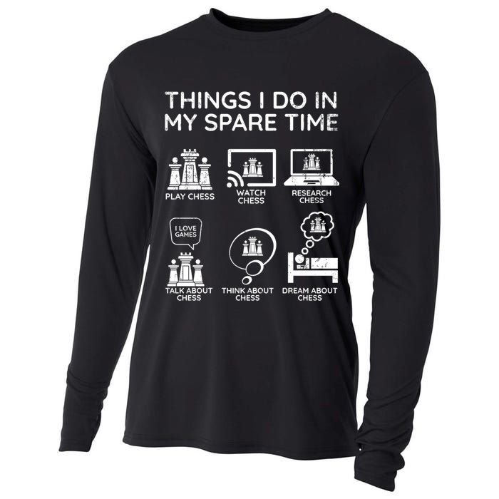 Things I Do In My Spare Time Chess Player Cooling Performance Long Sleeve Crew