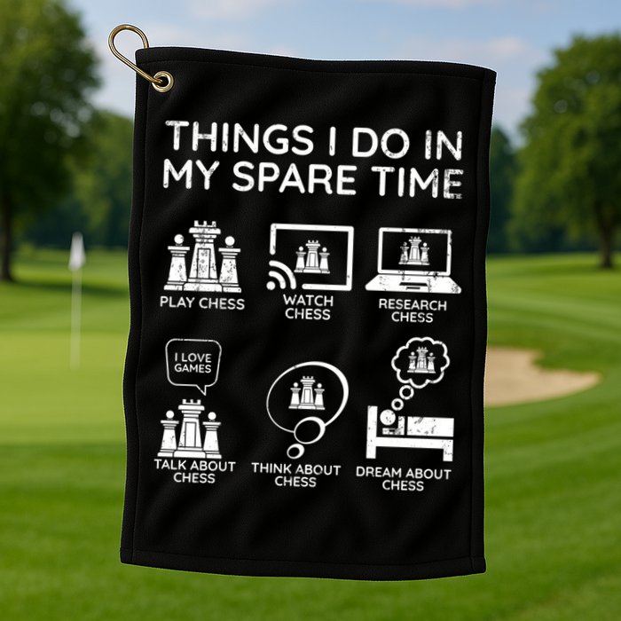 Things I Do In My Spare Time Chess Player Golf Towel
